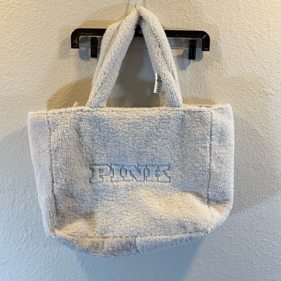 Victoria Secret Pink Baby Blue sherpa tote NWT - Picture 1 of 9